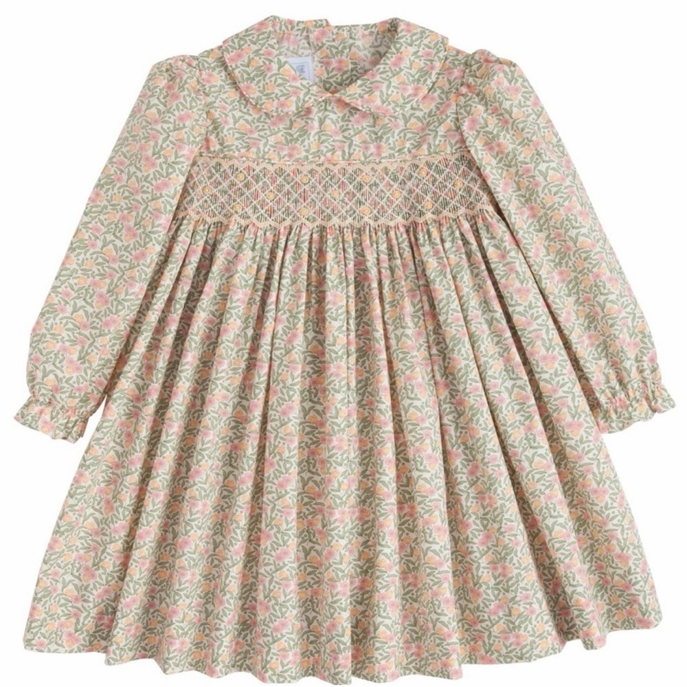Little English Smocked Charlotte Dress Summer Tree Floral 3T